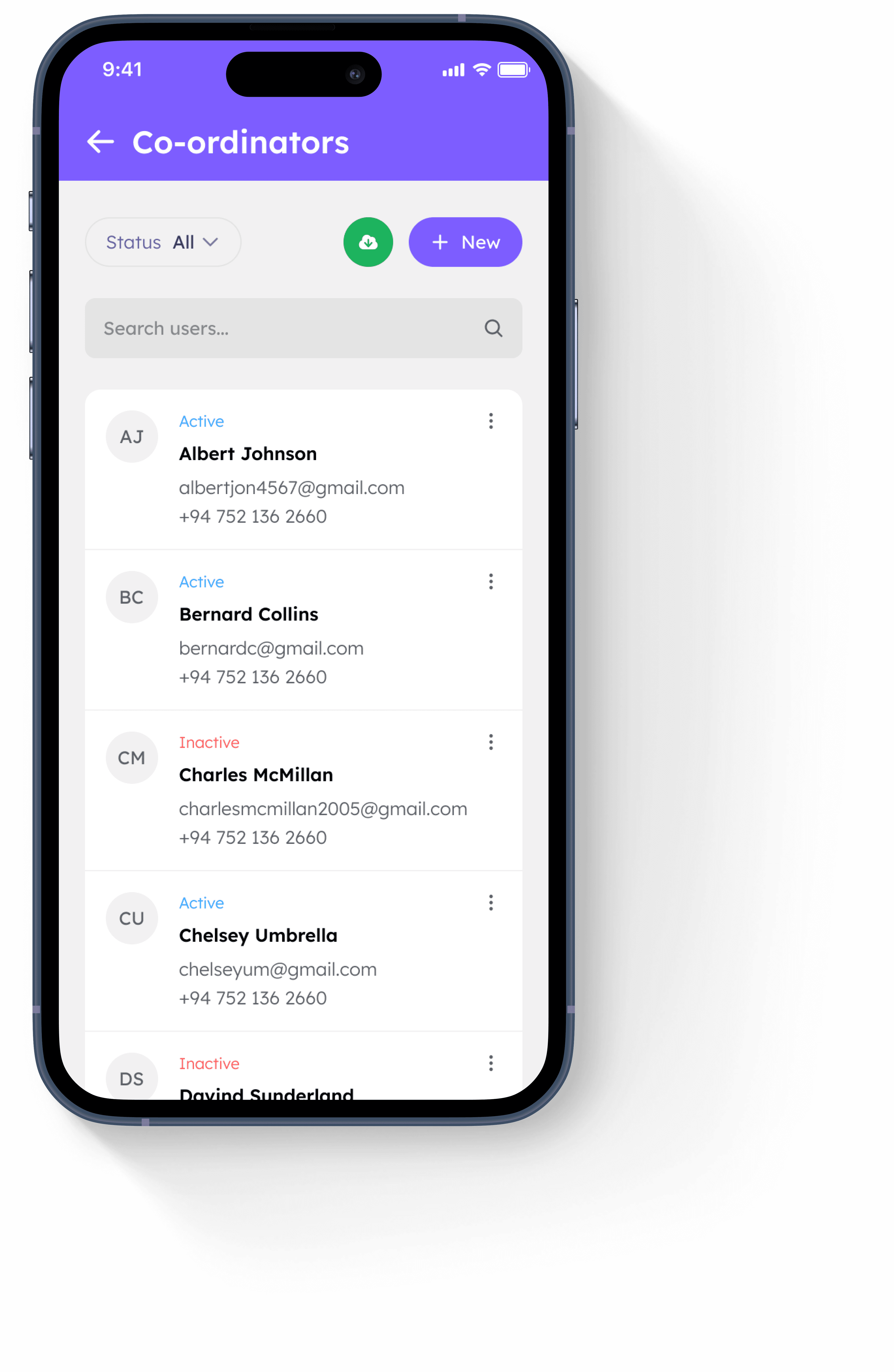 Control staff access and roles in one tap.