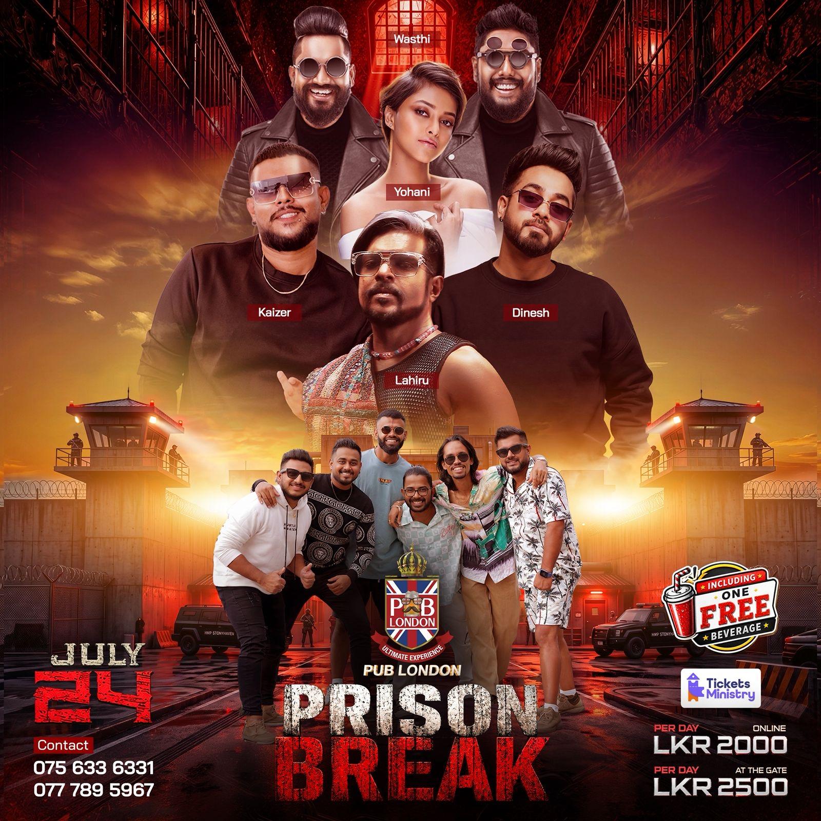 PUB LONDON PRISION BREAK KANDY 24TH JULY Banner