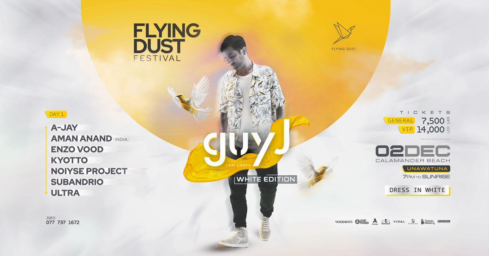 FLYING DUST FESTIVAL PRESENTS GUY J IN SRI LANKA WHITE EDITION Banner